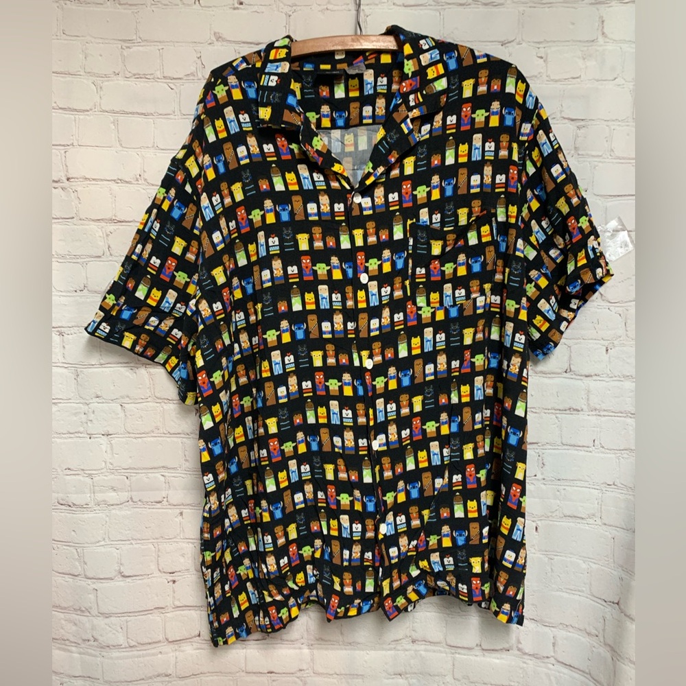 Disney 100 Anniversary Celebration Characters Camp Shirt Size 3X